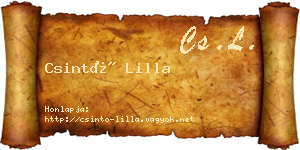 Csintó Lilla névjegykártya